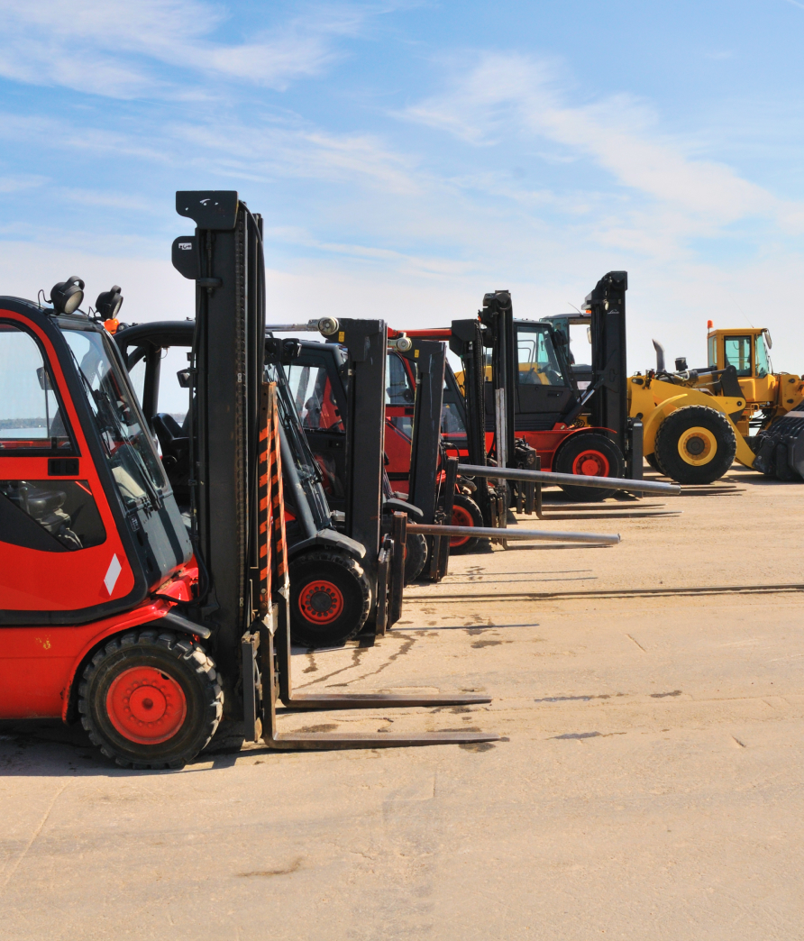 image of line of heavy equipment